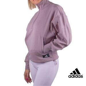 adidas Mauve Half-Zip Pullover Hoodie